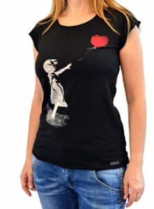 Camisetas-de-Banksy-Love-is-in-the-air-Mujer-2
