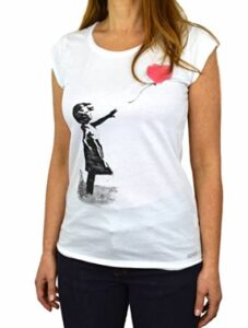 Camisetas-de-Banksy-Love-is-in-the-air-Mujer