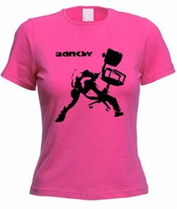 Camisetas-de-Banksy-Mujer-Rosa
